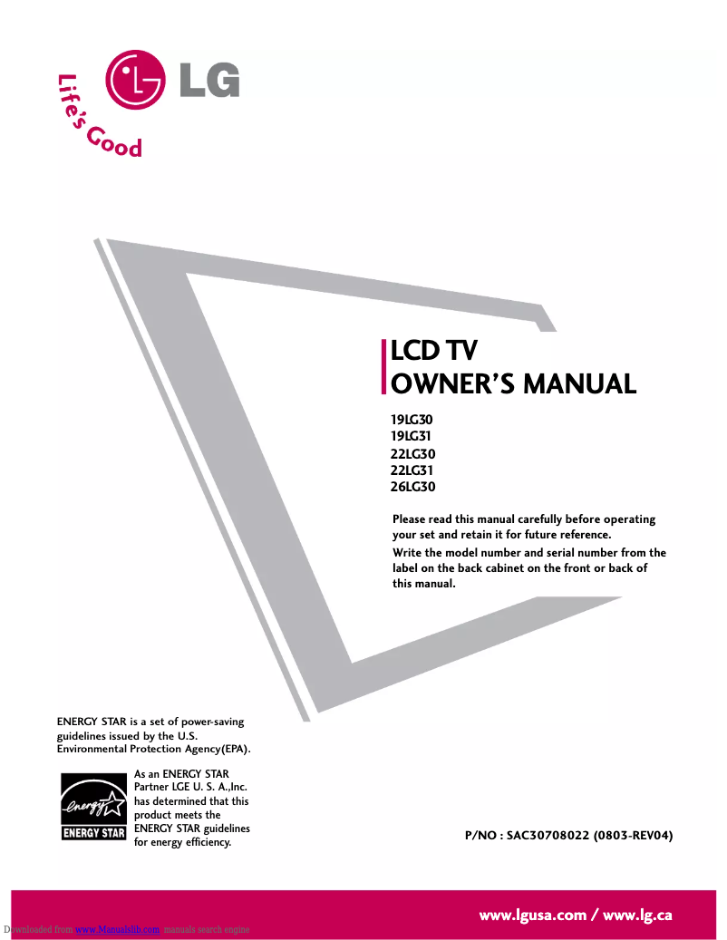 Página 1 del manual Manual de usuario LG 1930
