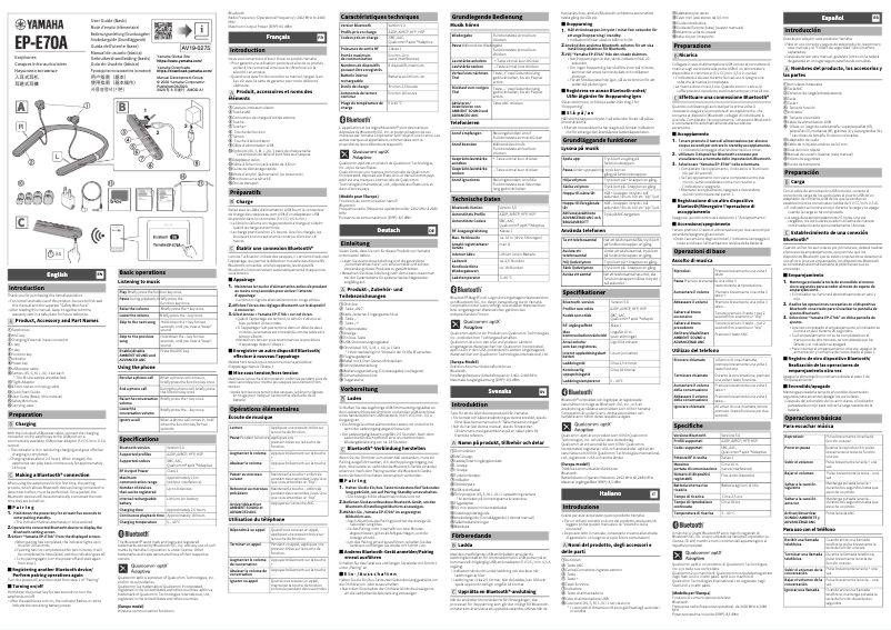 Image de la première page du manuel de l'appareil EP-E70A