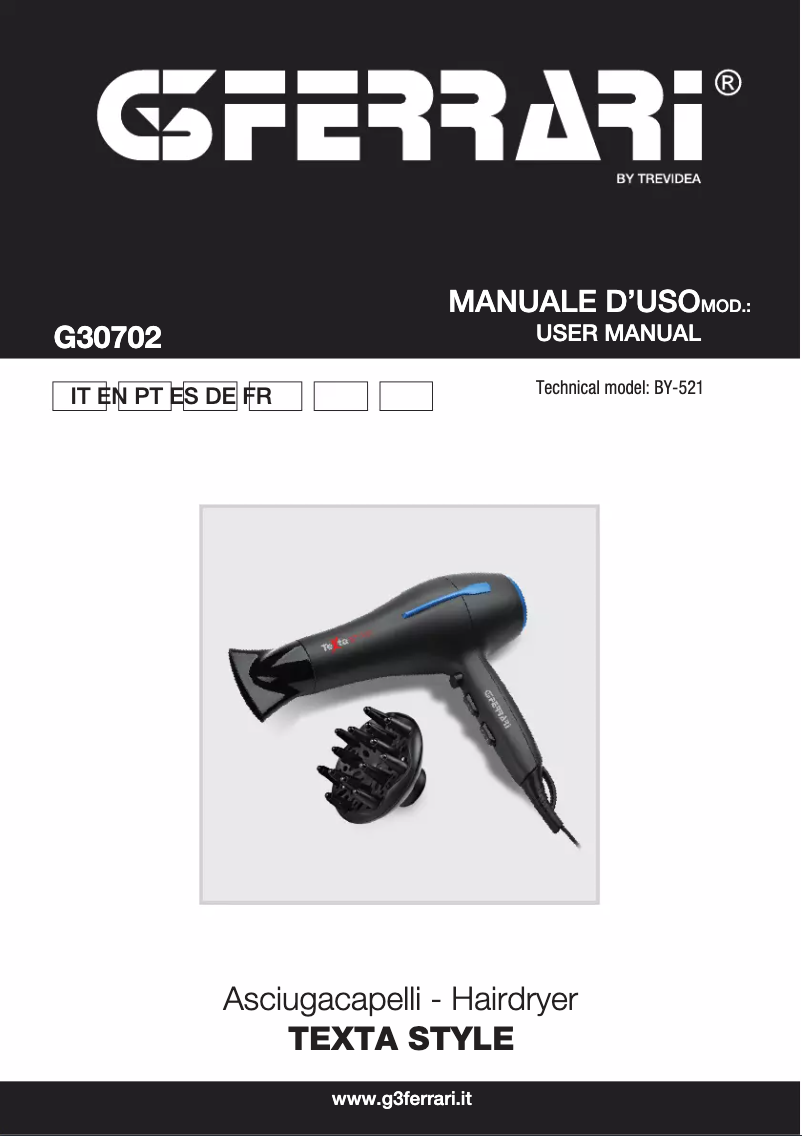 Page n°1 - Manuel utilisateur G3 Ferrari Texta Style G30702