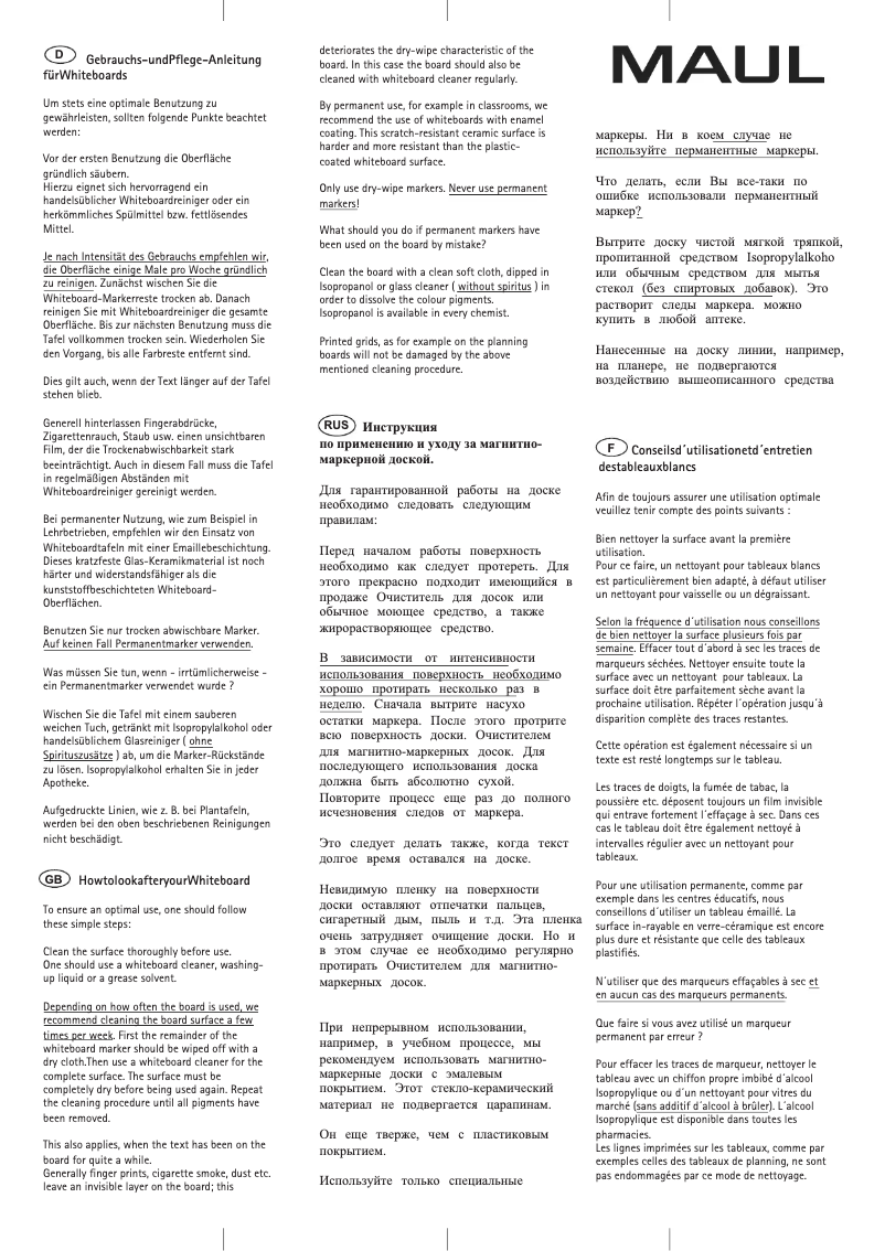 Page 1 de la notice Manuel utilisateur MAUL 6335284