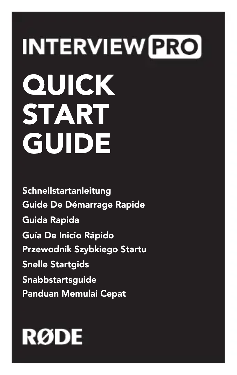 Page n°1 - Manuel utilisateur Røde Interview PRO