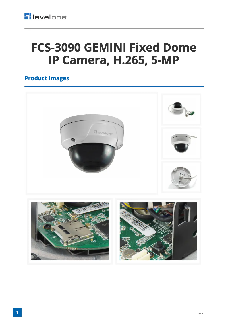 Página 1 del manual Ficha técnica LevelOne FCS-3090