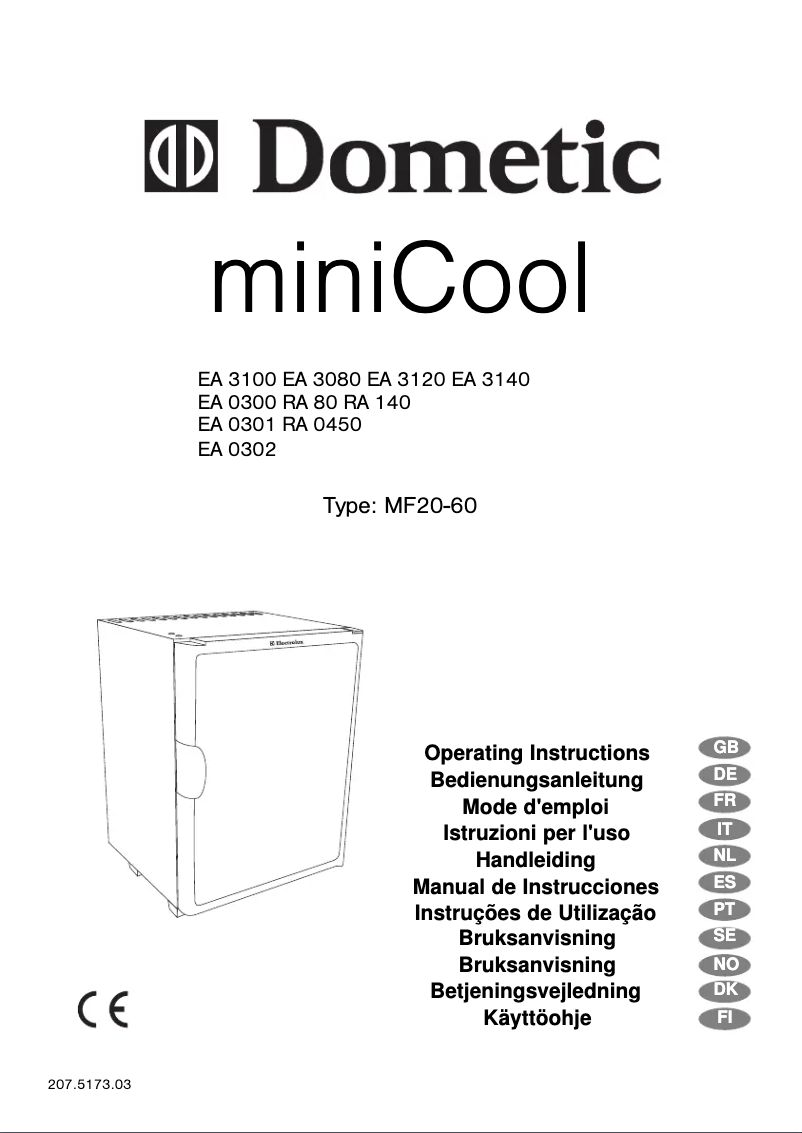 Page 1 de la notice Manuel utilisateur Dometic RA 0450
