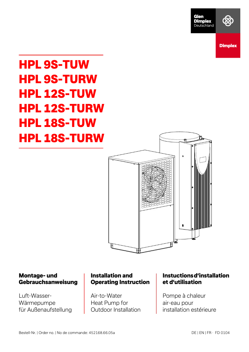 Page 1 de la notice Manuel utilisateur Dimplex HPL 18S-TUW