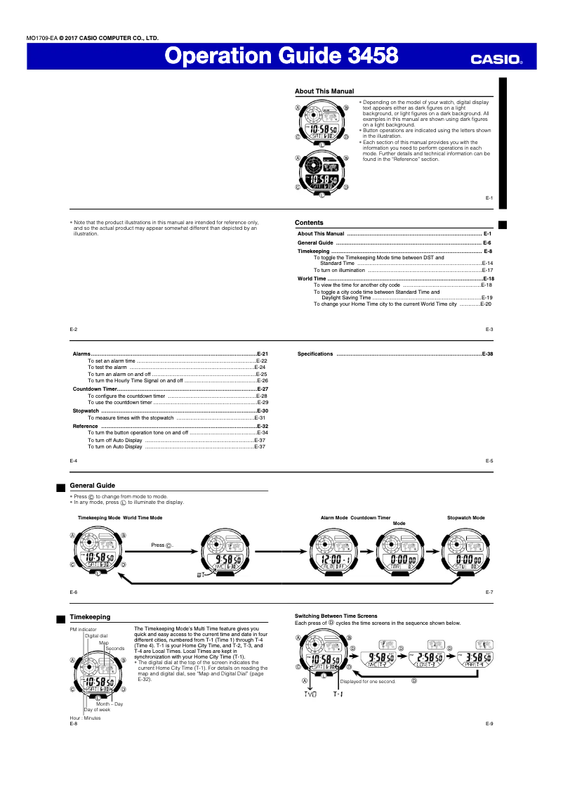 Page 1 de la notice Manuel utilisateur Casio Collection AE-1400WH-3AVEF