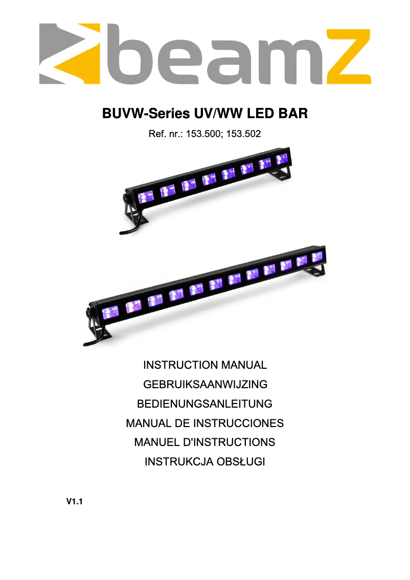 Page n°1 - Manuel utilisateur BeamZ BUVW123