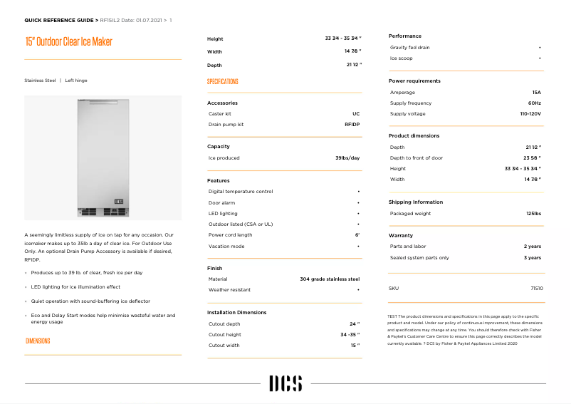 Page n°1 - Manuel utilisateur DCS RF15IL2