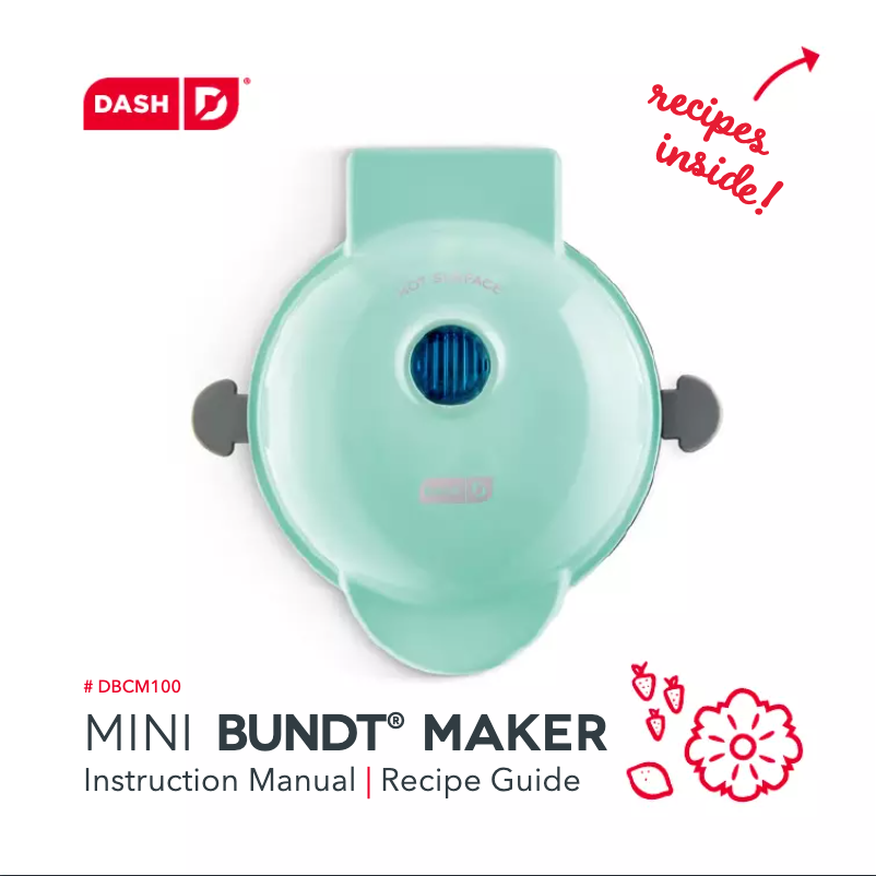 Image de la première page du manuel de l'appareil Mini Bundt DBCM100