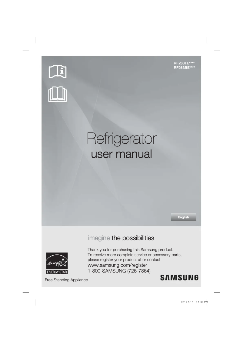 Page n°1 - Manuel utilisateur Samsung RF263BEAESG