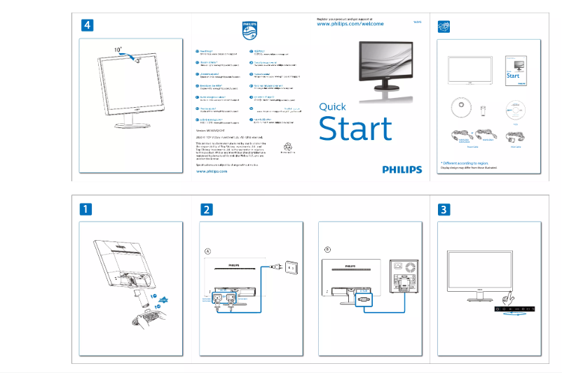 Page n°1 - Guide de démarrage rapide Philips 163V5LSB23