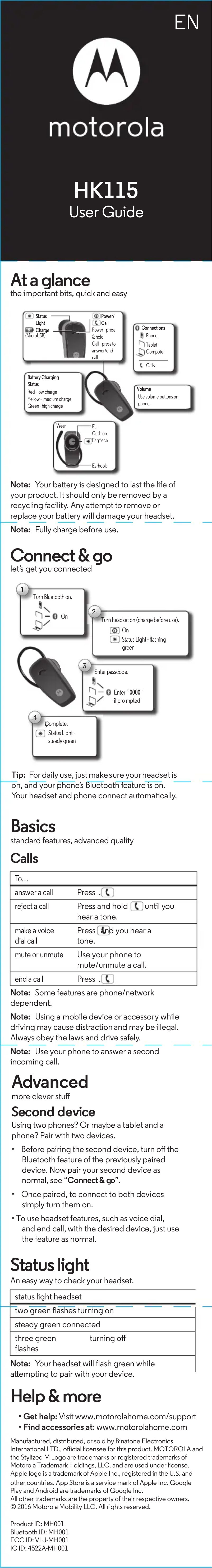 Image de la première page du manuel de l'appareil HK115