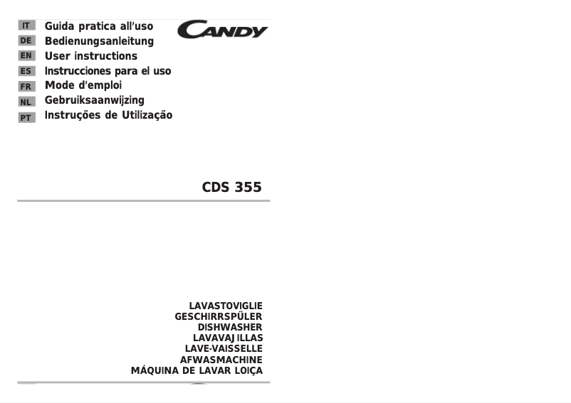 Page n°1 - Manuel utilisateur Candy CDS 355