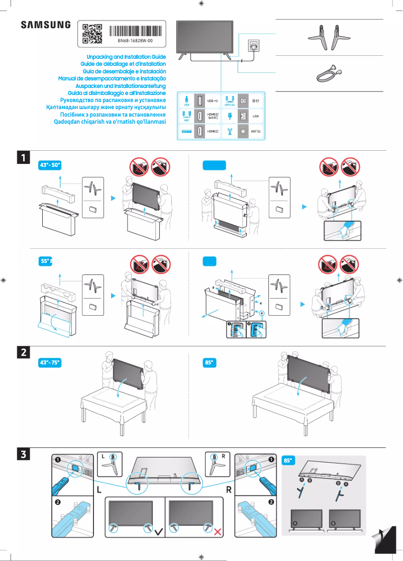 Page 1 de la notice Manuel utilisateur Samsung UA75CU7100K