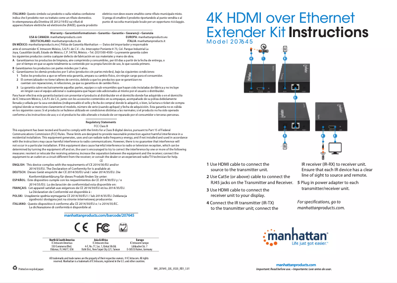 Page n°1 - Mode d'emploi Manhattan 207645