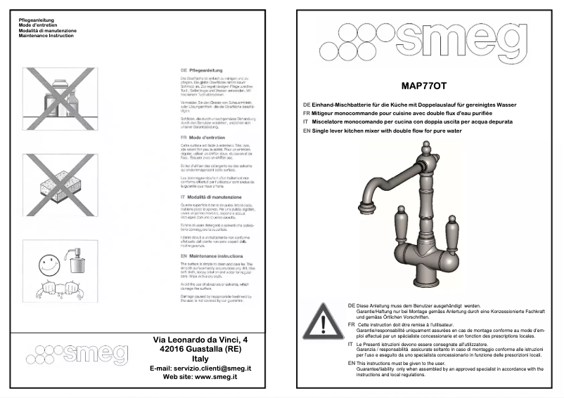 Image de la première page du manuel de l'appareil MAP77OT