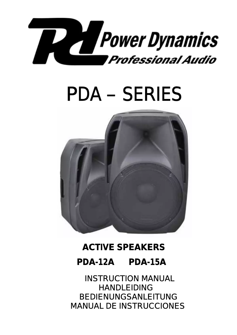 Page 1 de la notice Manuel utilisateur Power Dynamics PDA 12A