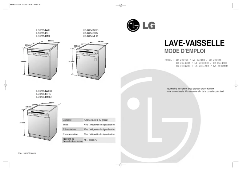Page 1 de la notice Manuel utilisateur LG LD-2034MH