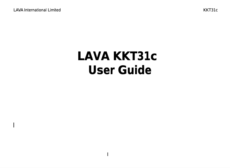 Page 1 de la notice Manuel utilisateur Lava KKT 31c