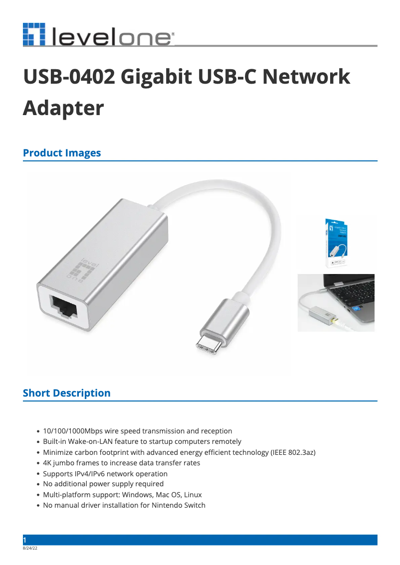 Image de la première page du manuel de l'appareil USB-0402