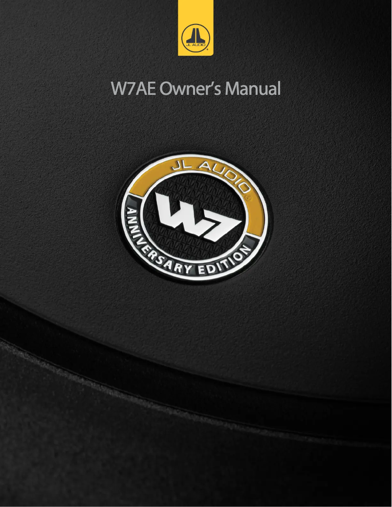 Page 1 de la notice Manuel utilisateur JL Audio 13W7AE