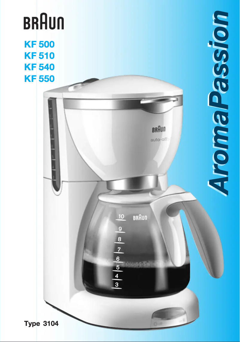Page n°1 - Manuel utilisateur Braun AromaPassion KF 510