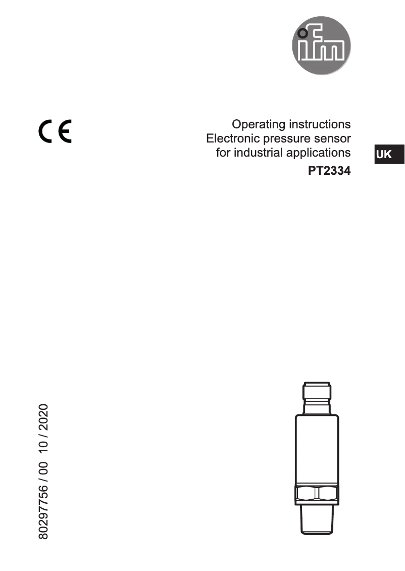 Page n°1 - Manuel utilisateur IFM PT2334