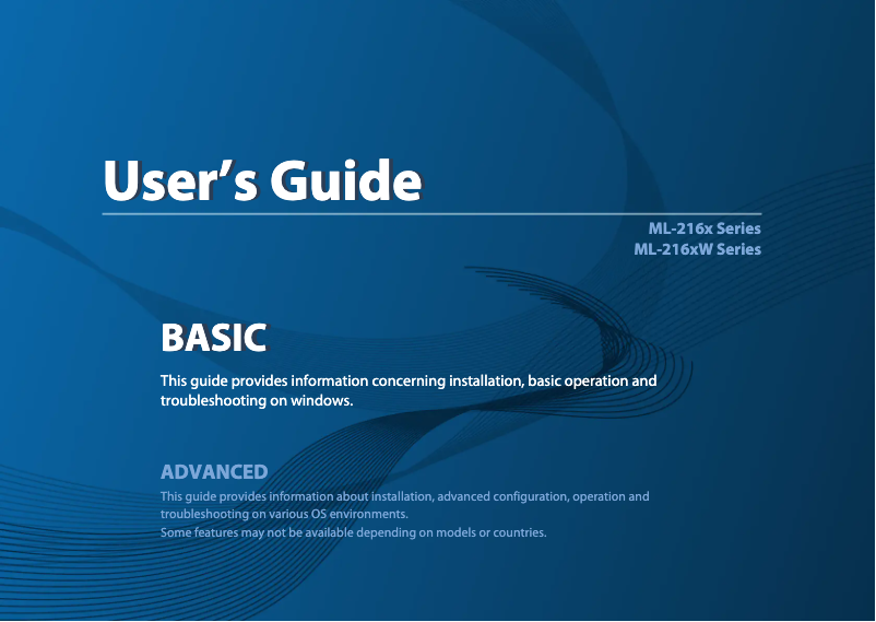 Page n°1 - Manuel utilisateur Samsung ML-2164