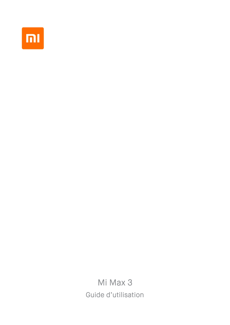 Image de la première page du manuel de l'appareil Mi Max 3