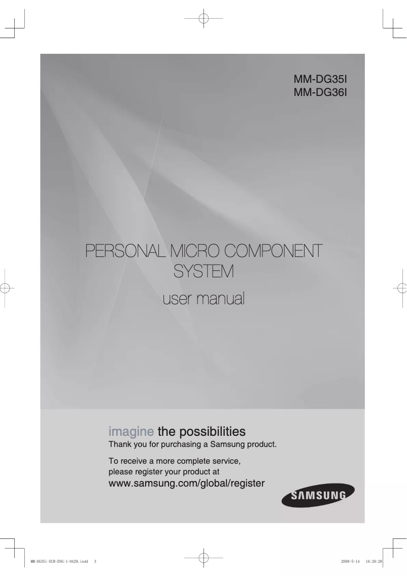 Page n°1 - Manuel utilisateur Samsung MM-DG36i