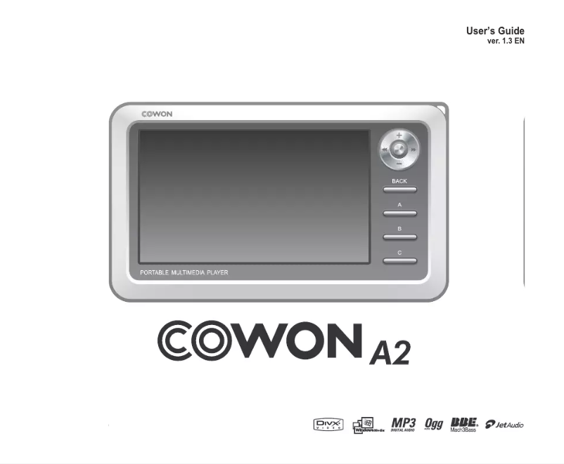 Page n°1 - Manuel utilisateur Cowon IAUDIO A2