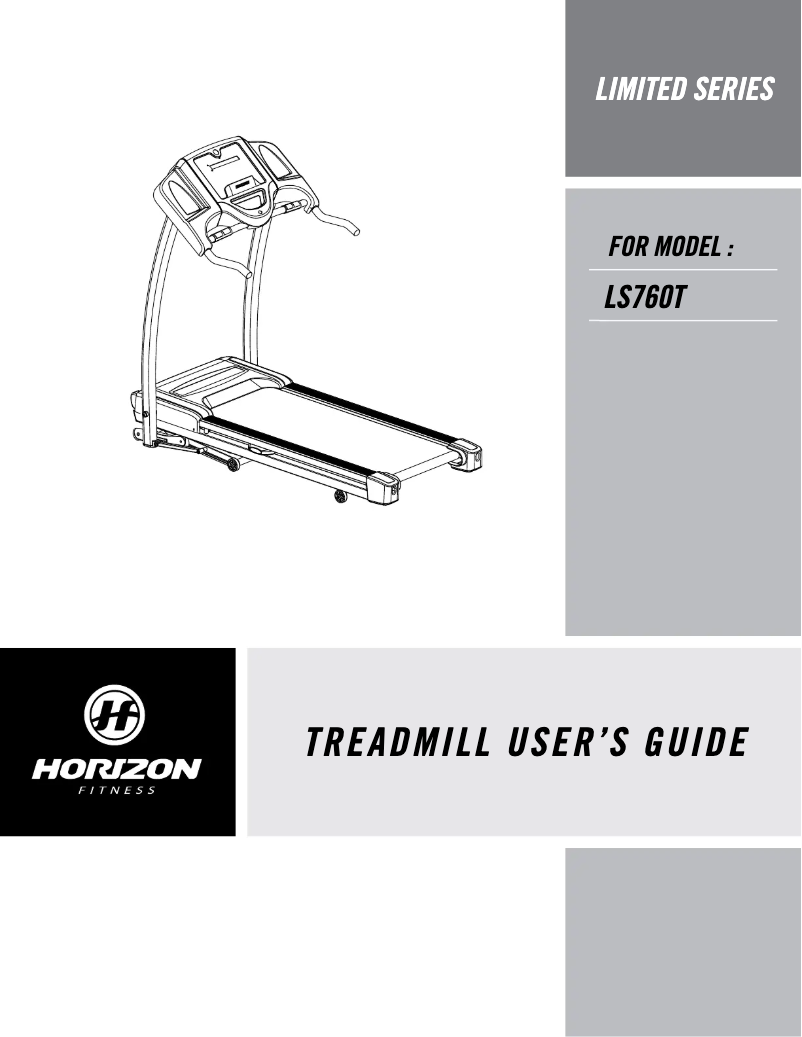 Página 1 del manual Manual de usuario Horizon Fitness Limited Series LS760T