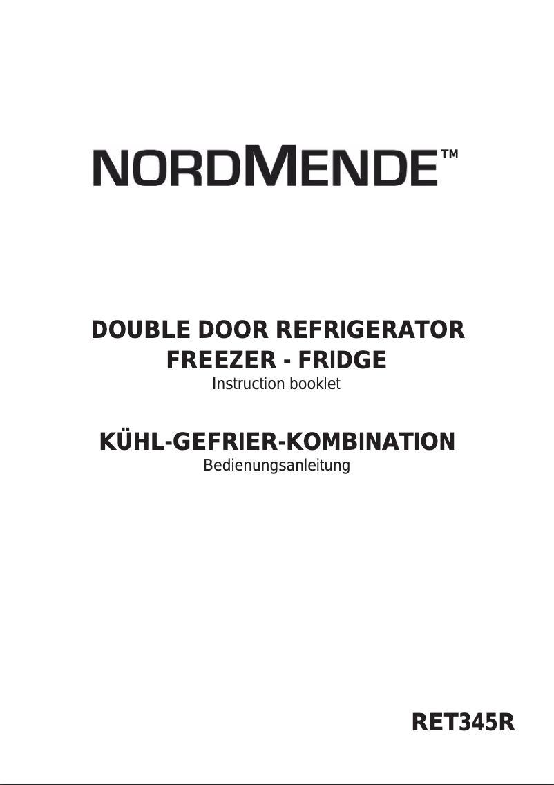 Page n°1 - Manuel utilisateur Nordmende RET345R
