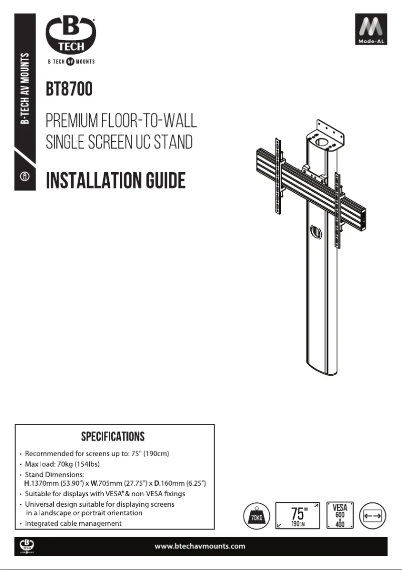Página 1 del manual Manual de usuario B-Tech BT8700