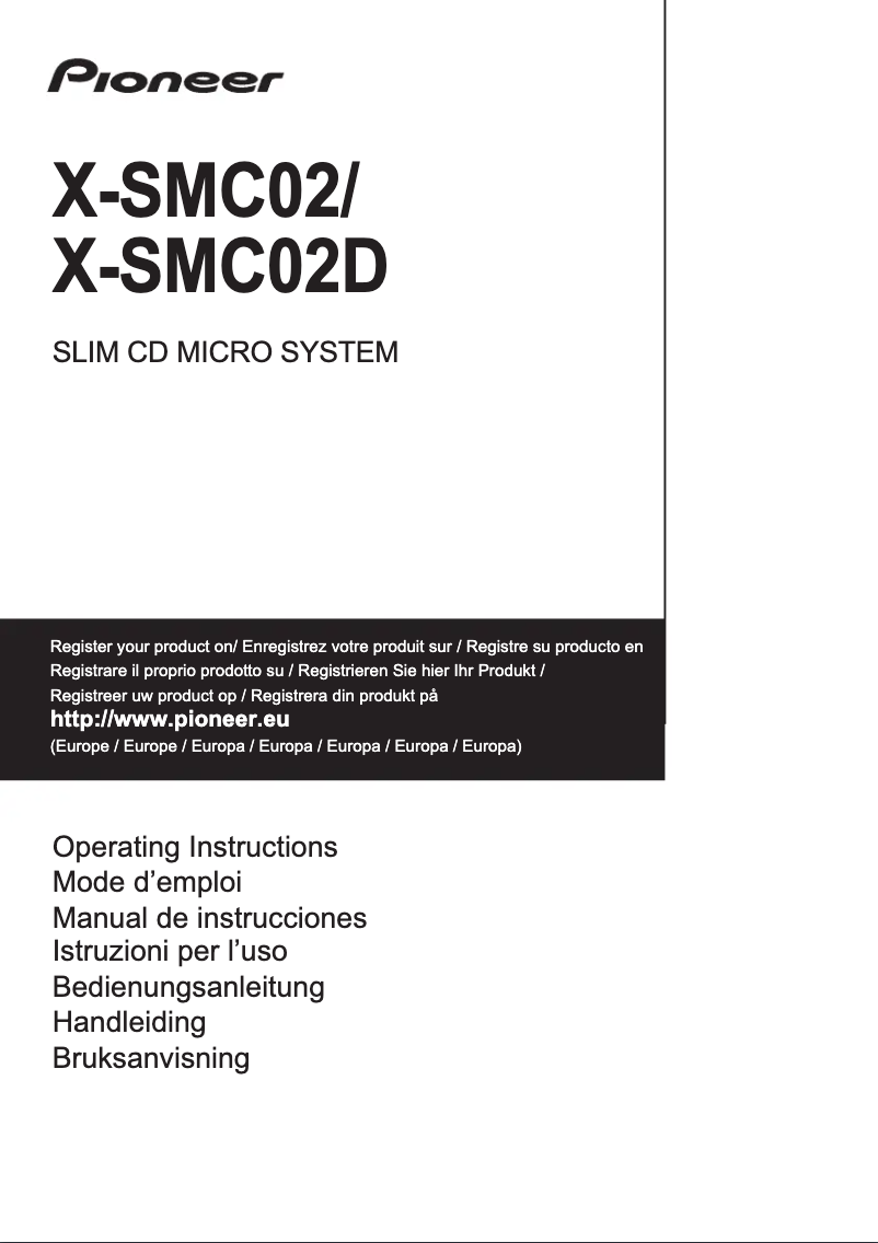 Page n°1 - Manuel utilisateur Pioneer X-SMC02