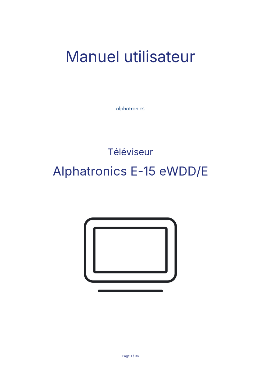 Image de la première page du manuel de l'appareil E-15 eWDD/E