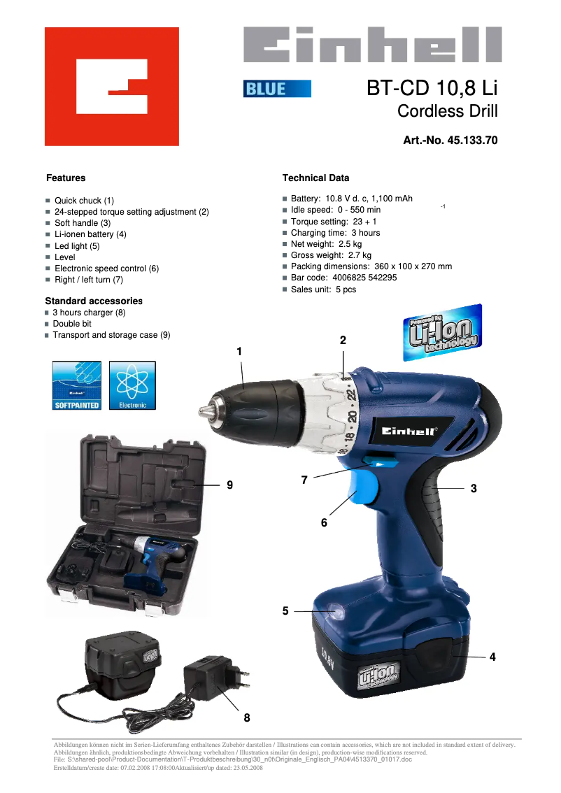 Image de la première page du manuel de l'appareil BT-CD 10,8 Li