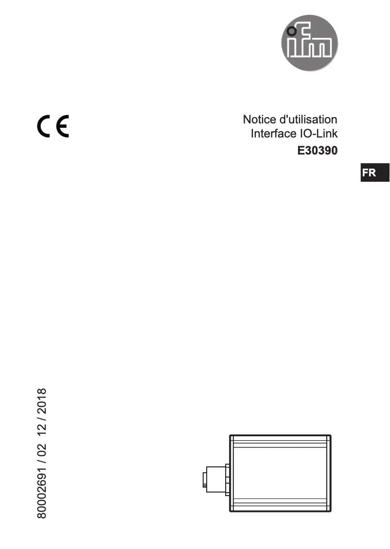 Page 1 de la notice Manuel utilisateur IFM E30390