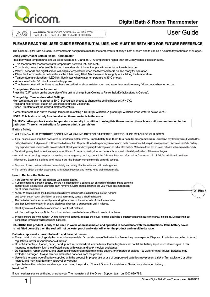 Page 1 de la notice Manuel utilisateur Oricom 02SD