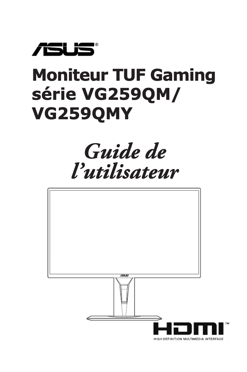 Image de la première page du manuel de l'appareil TUF Gaming VG259QMY