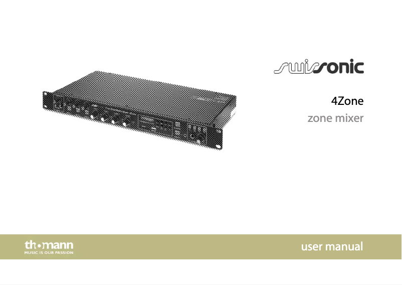 Page n°1 - Manuel utilisateur Swissonic 4Zone