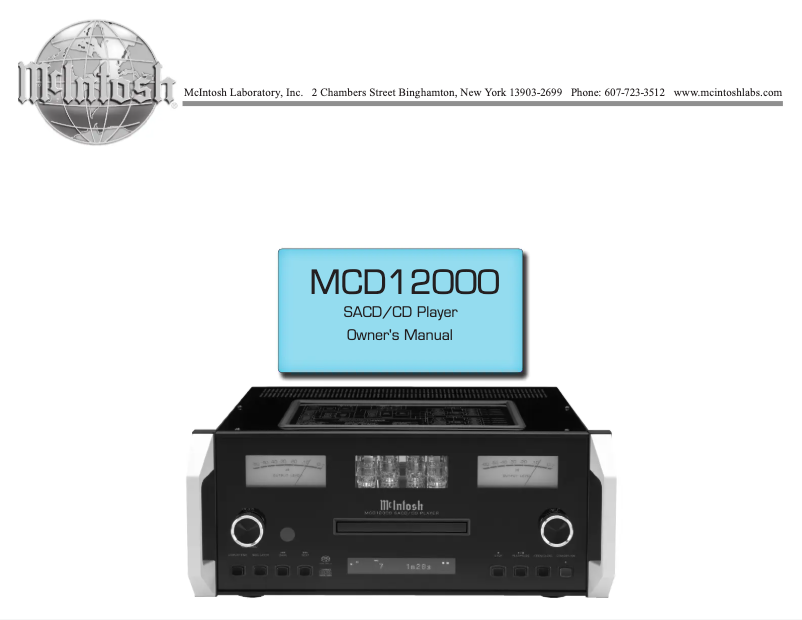 Image de la première page du manuel de l'appareil MCD12000