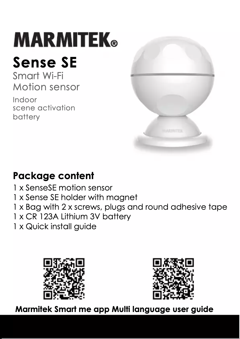 Image de la première page du manuel de l'appareil Sense SE