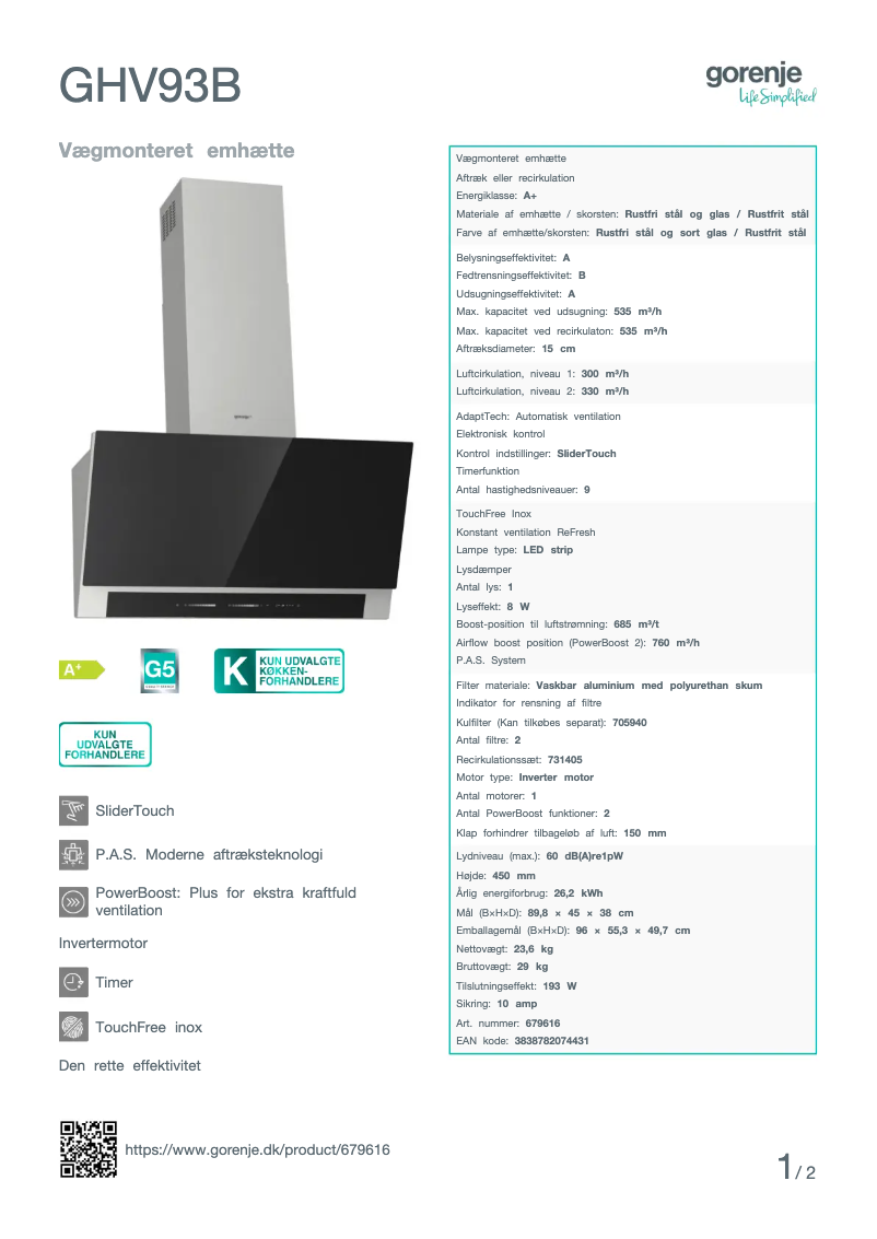 Imagen de la primera página del manual del dispositivo GHV93B