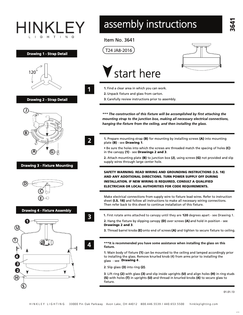 Page n°1 - Manuel utilisateur Hinkley Lighting Harper 3641BK-CS