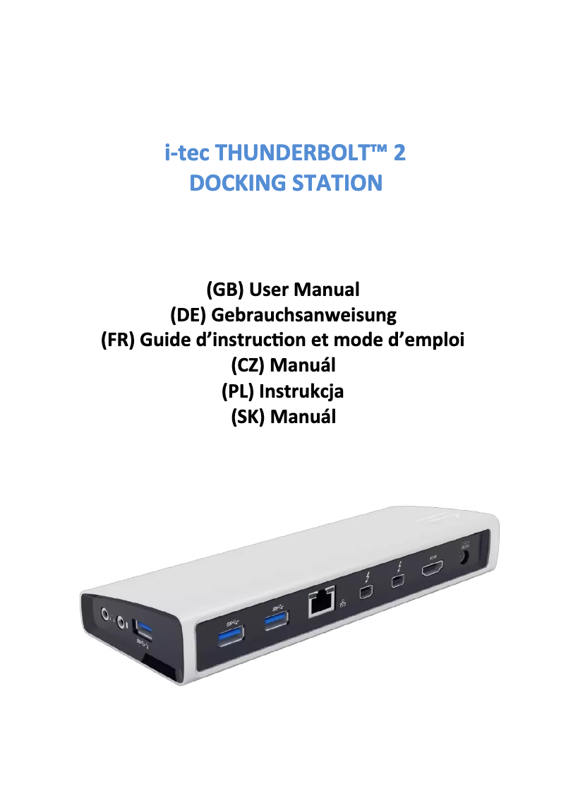 Página 1 del manual Manual de usuario i-TEC THUNDERDOCK2