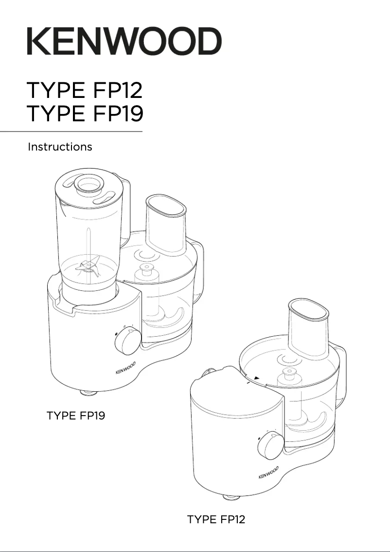 Page 1 de la notice Manuel utilisateur Kenwood FP120