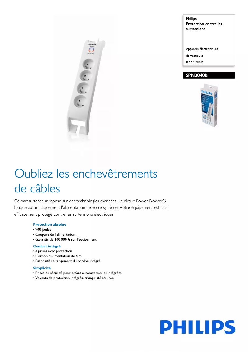 Imagen de la primera página del manual del dispositivo SPN3040B