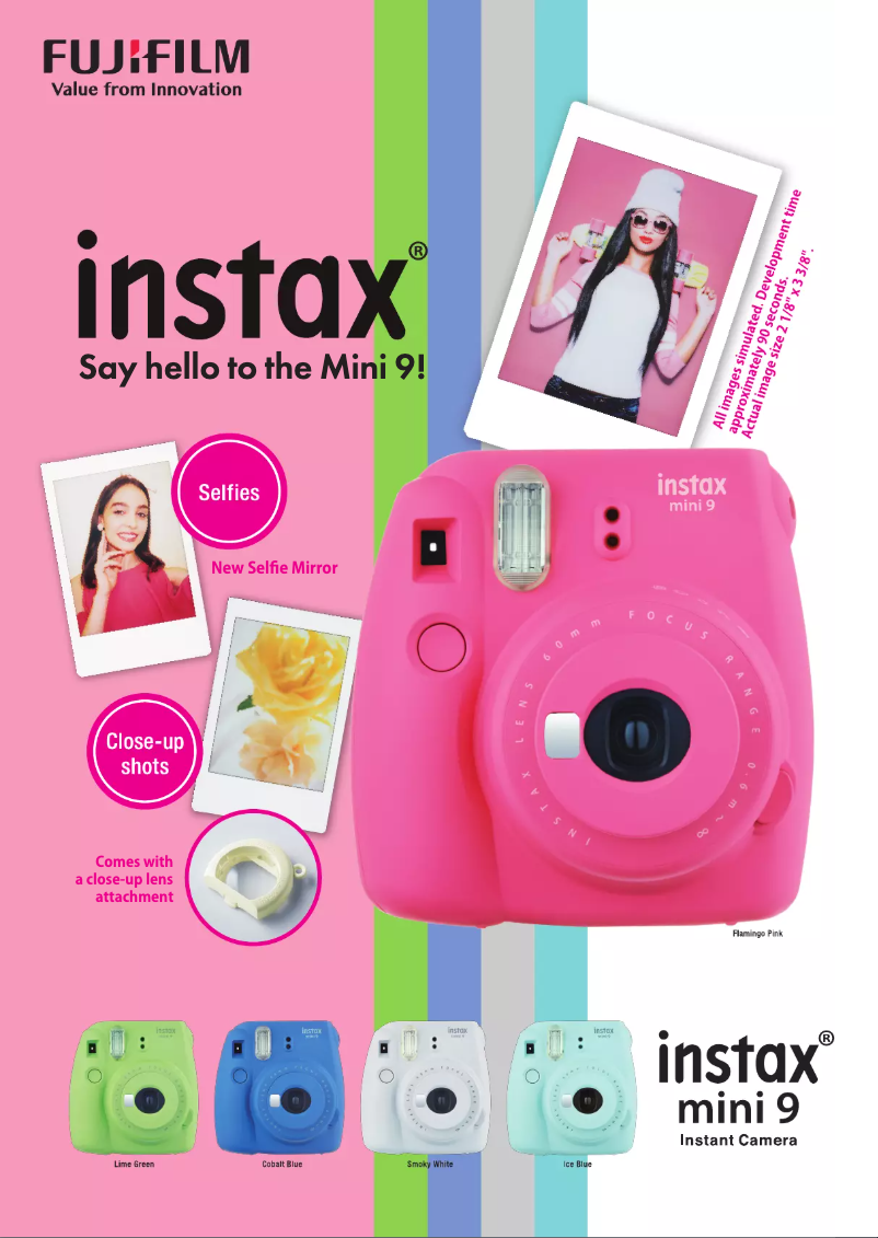 Page n°1 - Fiche technique Fujifilm Instax Mini 9