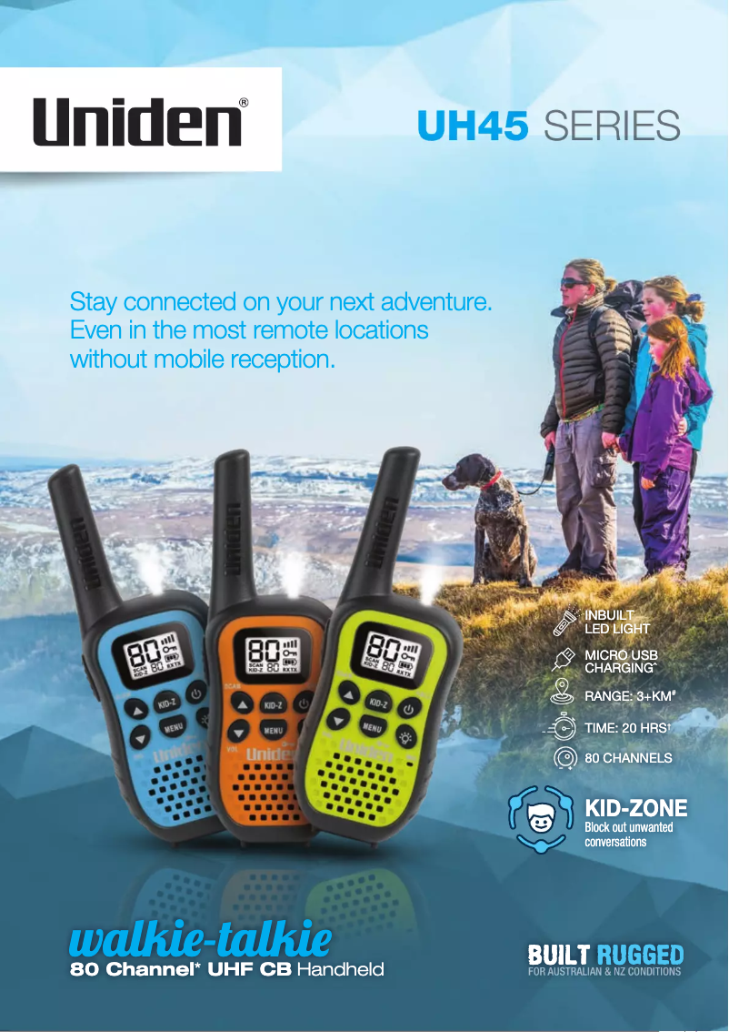 Page 1 de la notice Brochure Uniden UH45CP