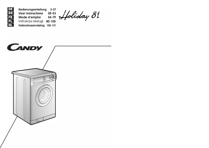 Page 1 de la notice Manuel utilisateur Candy LB HOLIDAY81